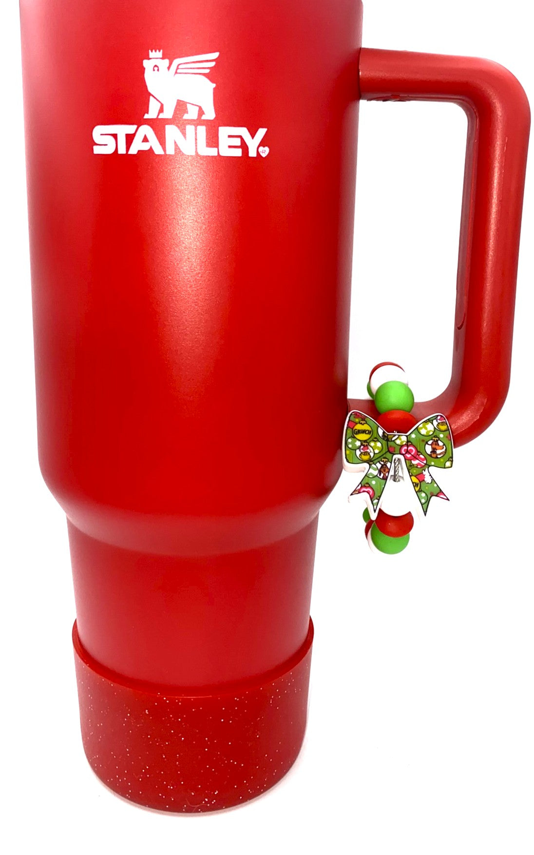 Mean Green Guy Bow Christmas Stanley Tumbler Cup Handle Charm