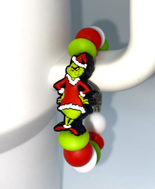 Mean Green Guy Hands on Hips Christmas Stanley Tumbler Cup Handle Charm