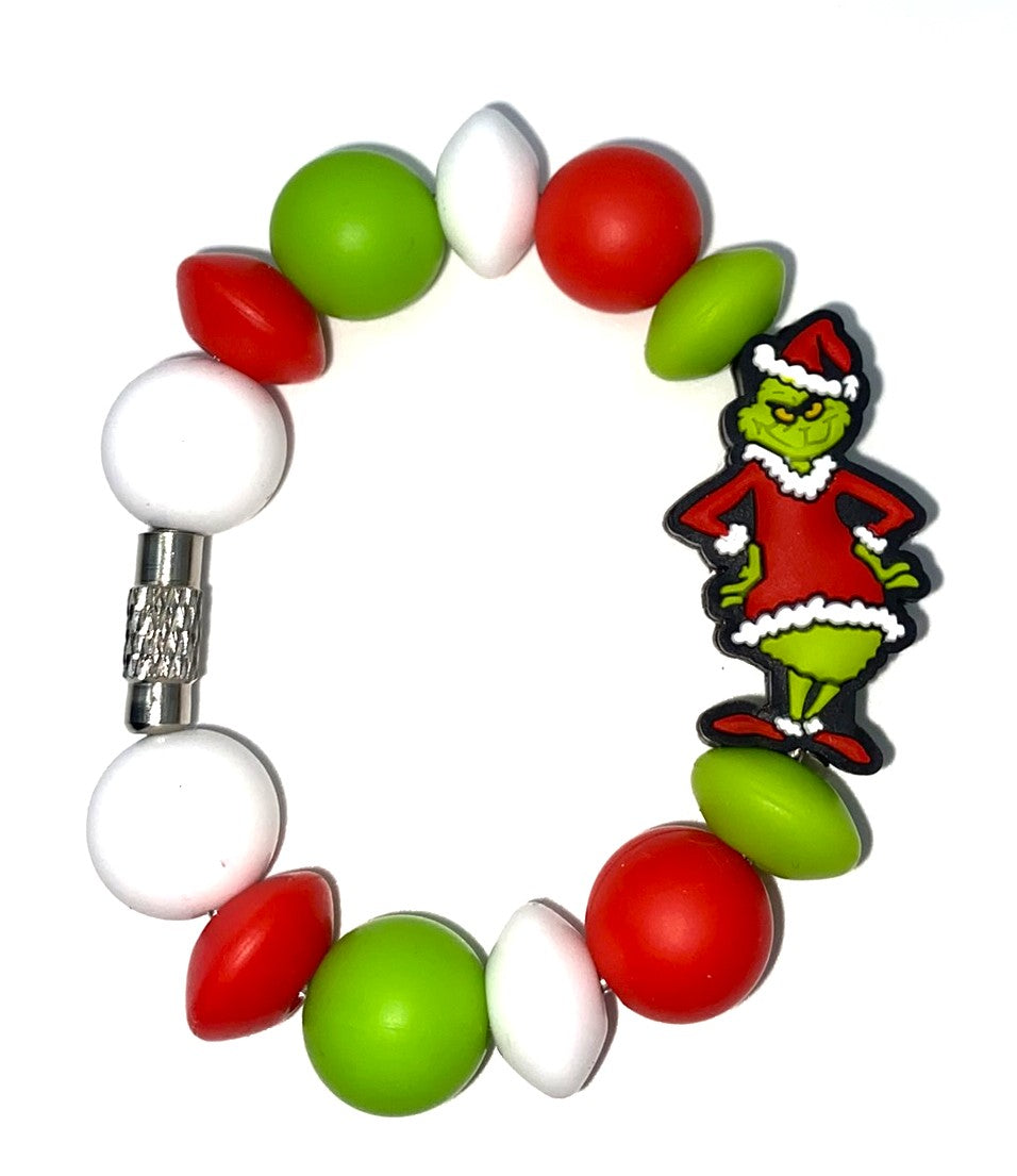 Mean Green Guy Hands on Hips Christmas Stanley Tumbler Cup Handle Charm