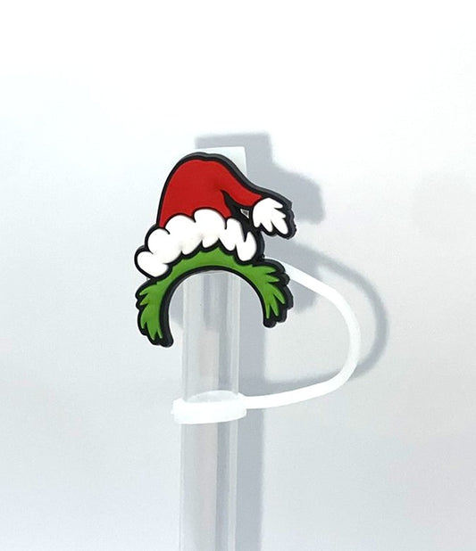 Mean Green Guy Headband Santa Straw Topper
