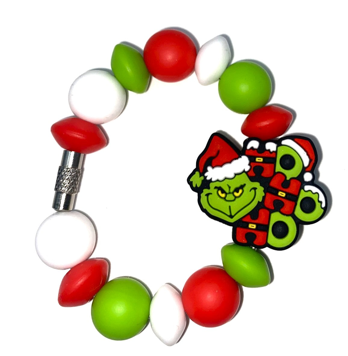 Mean Green Guy HO HO HO Santa Shaped Christmas Stanley Tumbler Cup Handle Charm