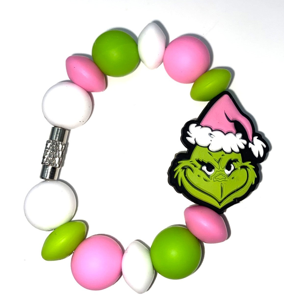 Mean Green Guy Pink Santa Hat Christmas Stanley Tumbler Cup Handle Charm