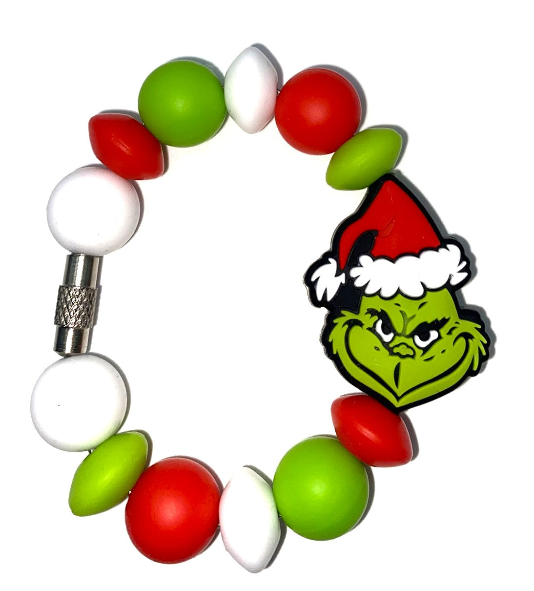 Mean Green Guy Red Santa Hat Christmas Stanley Tumbler Cup Handle Charm