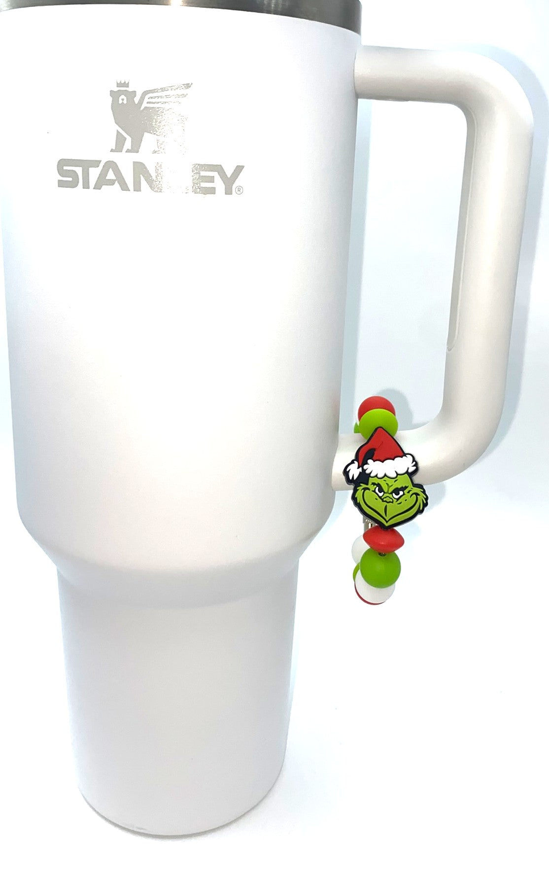 Mean Green Guy Red Santa Hat Christmas Stanley Tumbler Cup Handle Charm