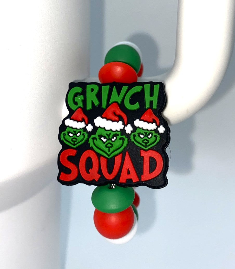 Grinch Squad Mean Green Guy Christmas Stanley Tumbler Cup Handle Charm