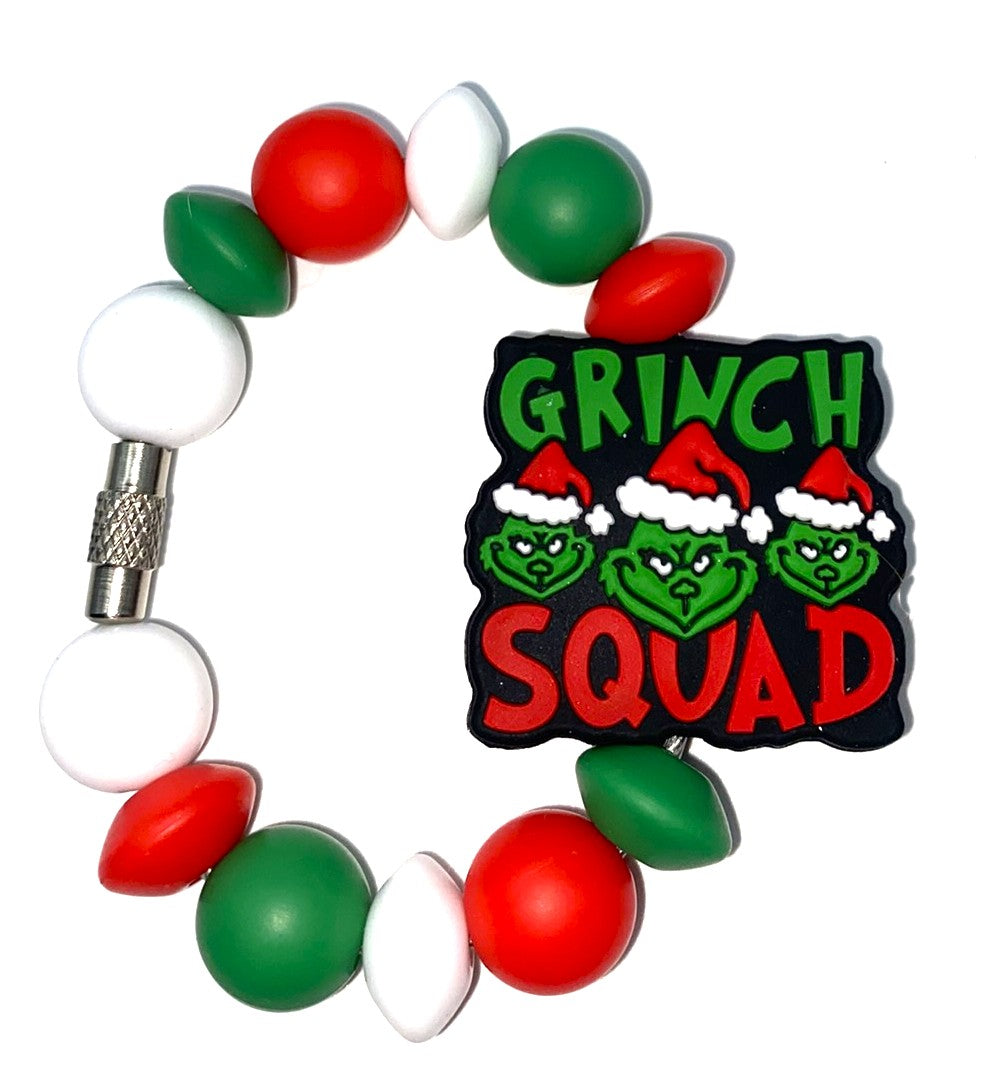 Grinch Squad Mean Green Guy Christmas Stanley Tumbler Cup Handle Charm