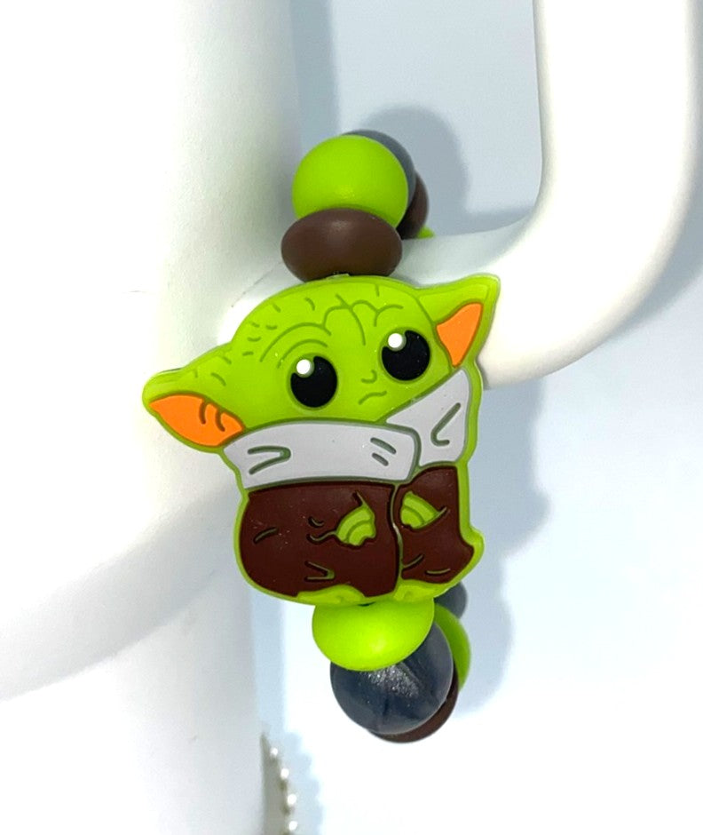 Baby Green Star Alien Space Wars Stanley Tumbler Cup Handle Charm