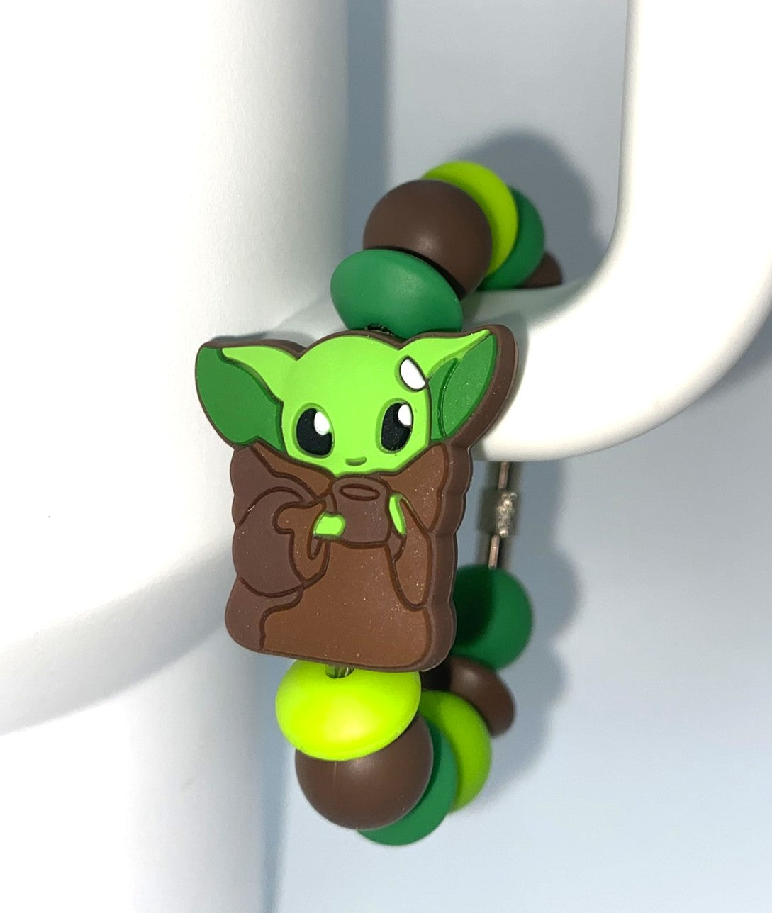 Baby Green Star Alien Space Wars Stanley Tumbler Cup Handle Charm