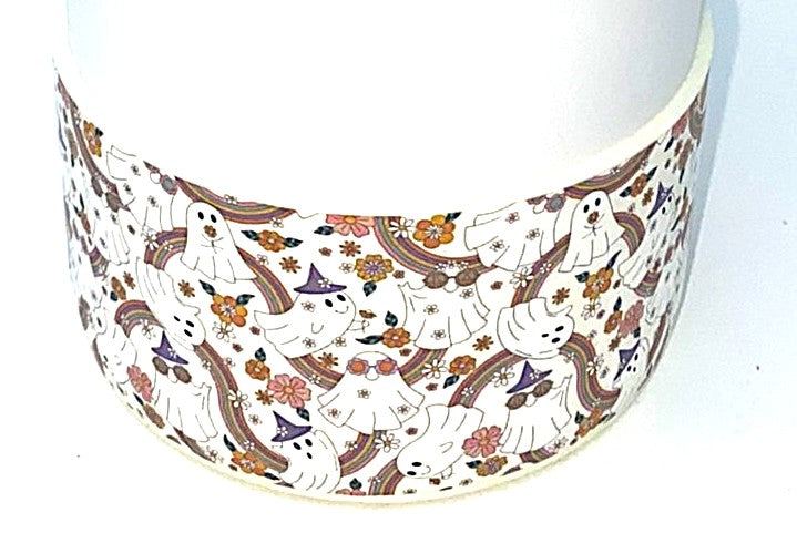 Groovy Rainbow Ghosts Stanley Tumbler Boot Sleeve #137