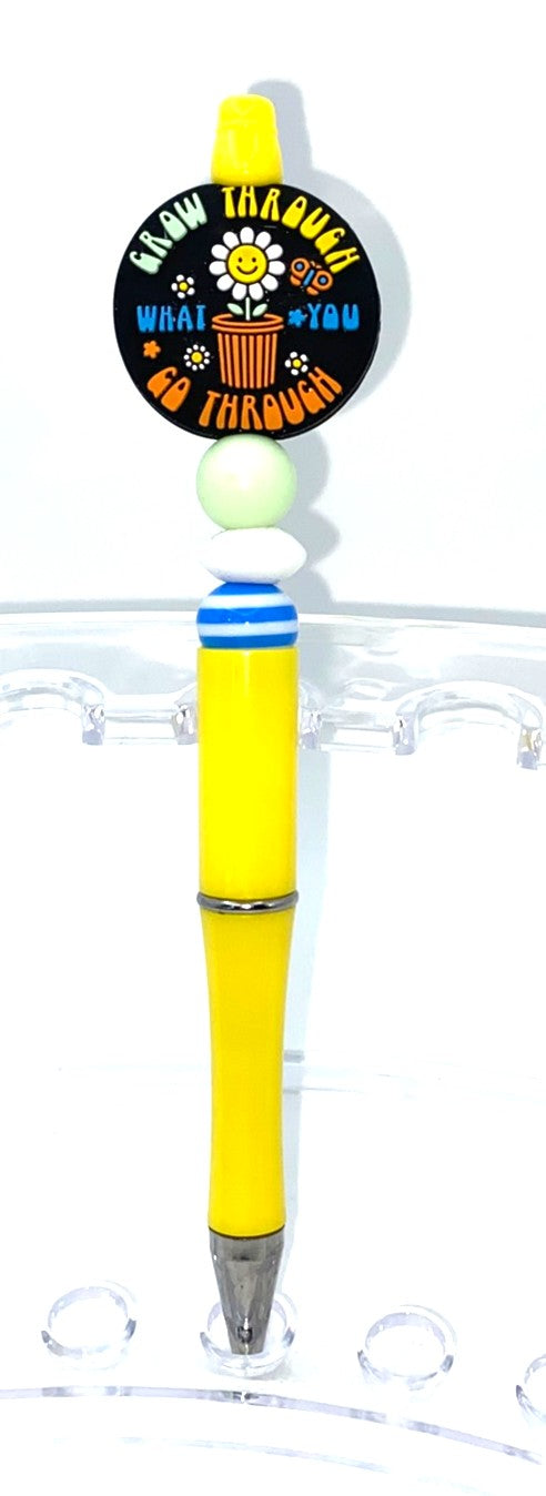 Grow Through What You Go Through Beaded Pen