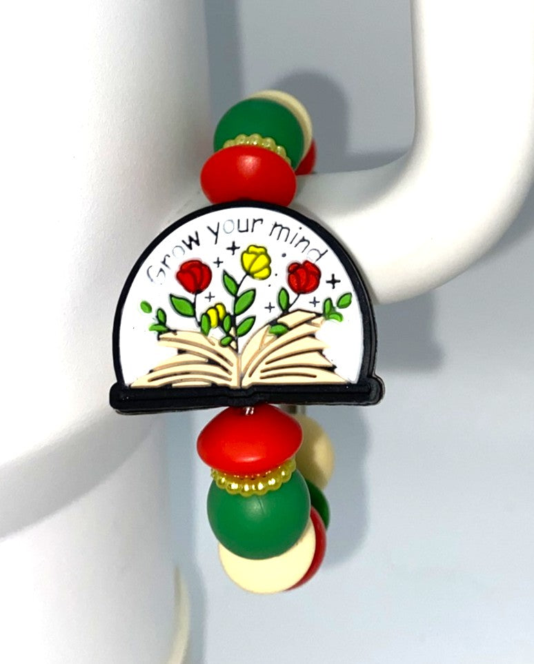 Grow Your Mind Book Stanley Tumbler Cup Handle Charm