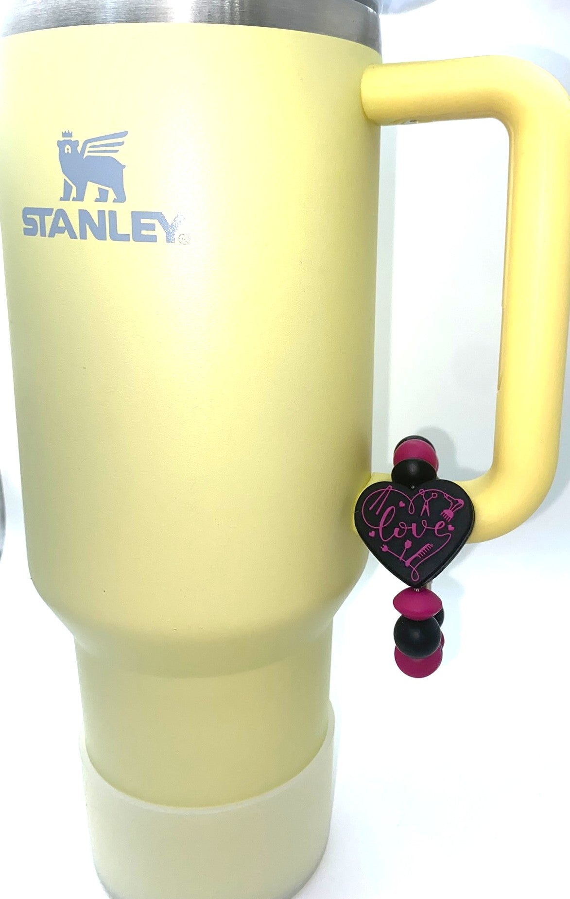 Pink Hair Dresser Supplies Heart Stanley Tumbler Cup Handle Charm