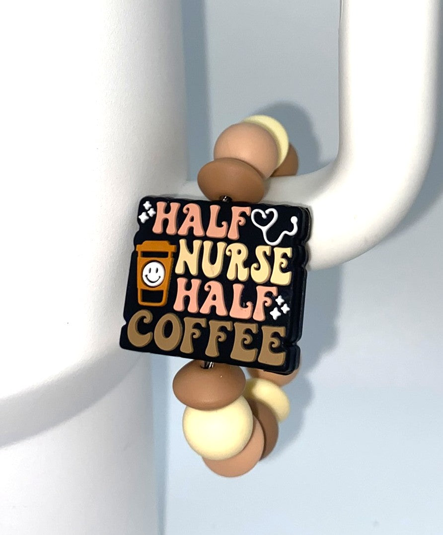 Half Nurse Half Coffee Stanley Tumbler Cup Handle Charm