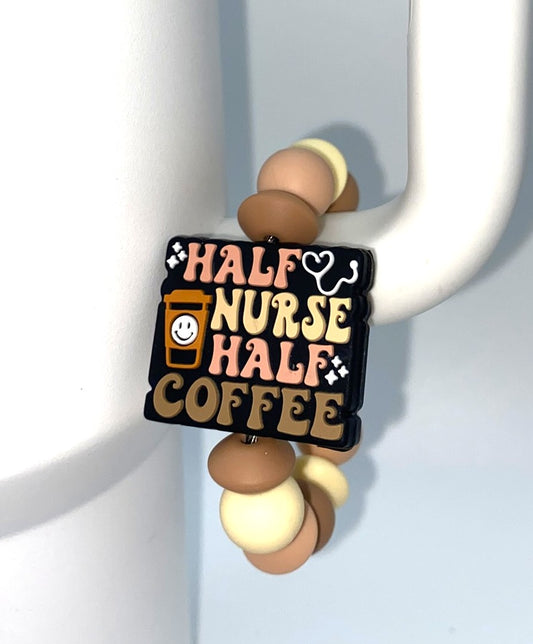 Half Nurse Half Coffee Stanley Tumbler Cup Handle Charm