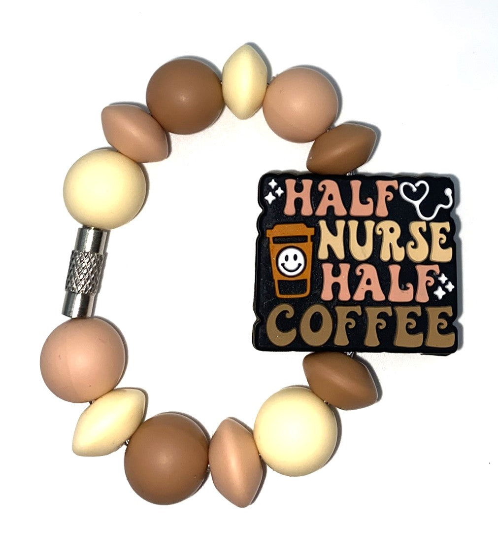 Half Nurse Half Coffee Stanley Tumbler Cup Handle Charm