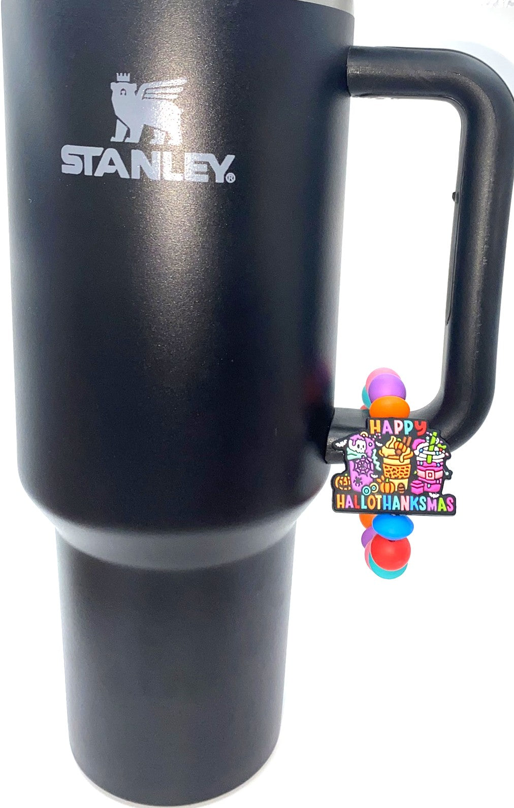 Happy Hallothanksmas Halloween Thanksgiving Christmas Stanley Tumbler Cup Handle Charm