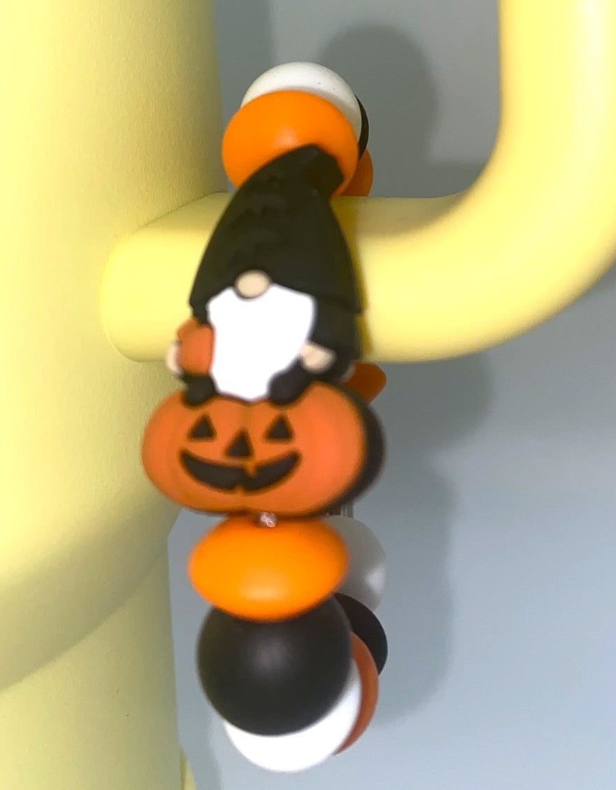 Halloween Gnome w/Pumpkin Stanley Tumbler Cup Handle Charm