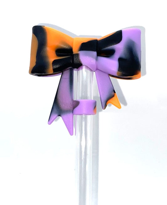 Halloween Swirl Bow 3D Straw Topper