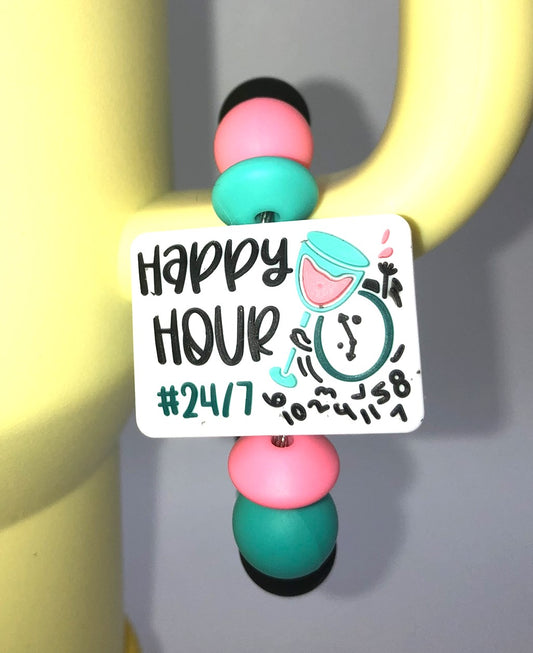 Happy Hour 24/7 Stanley Tumbler Cup Handle Charm