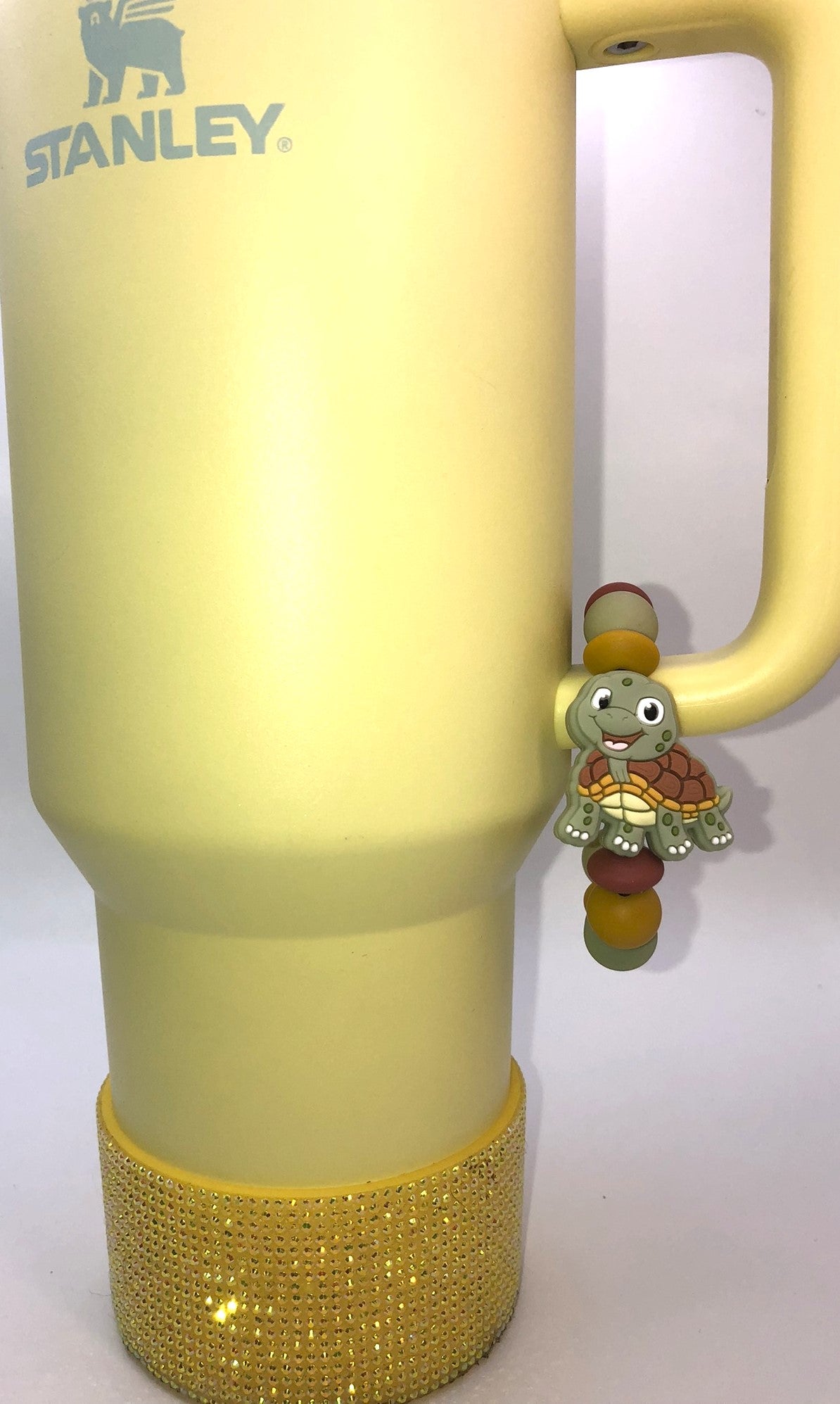 Happy Smiling Green Turtle Stanley Tumbler Cup Handle Charm