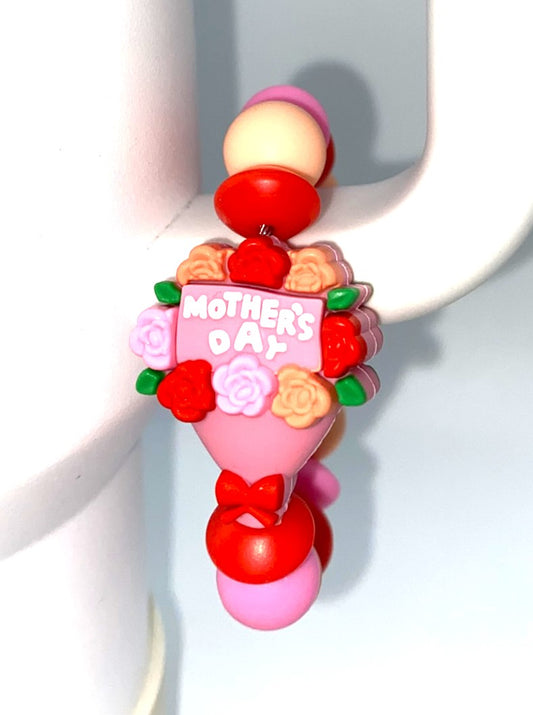 Mother's Day Roses Bouquet 3D Stanley Tumbler Cup Handle Charm