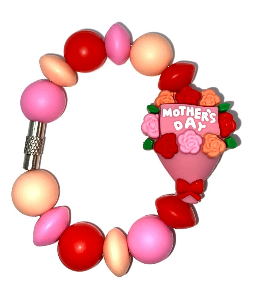 Mother's Day Roses Bouquet 3D Stanley Tumbler Cup Handle Charm
