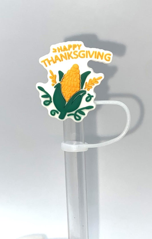 Happy Thanksgiving Corn Straw Topper