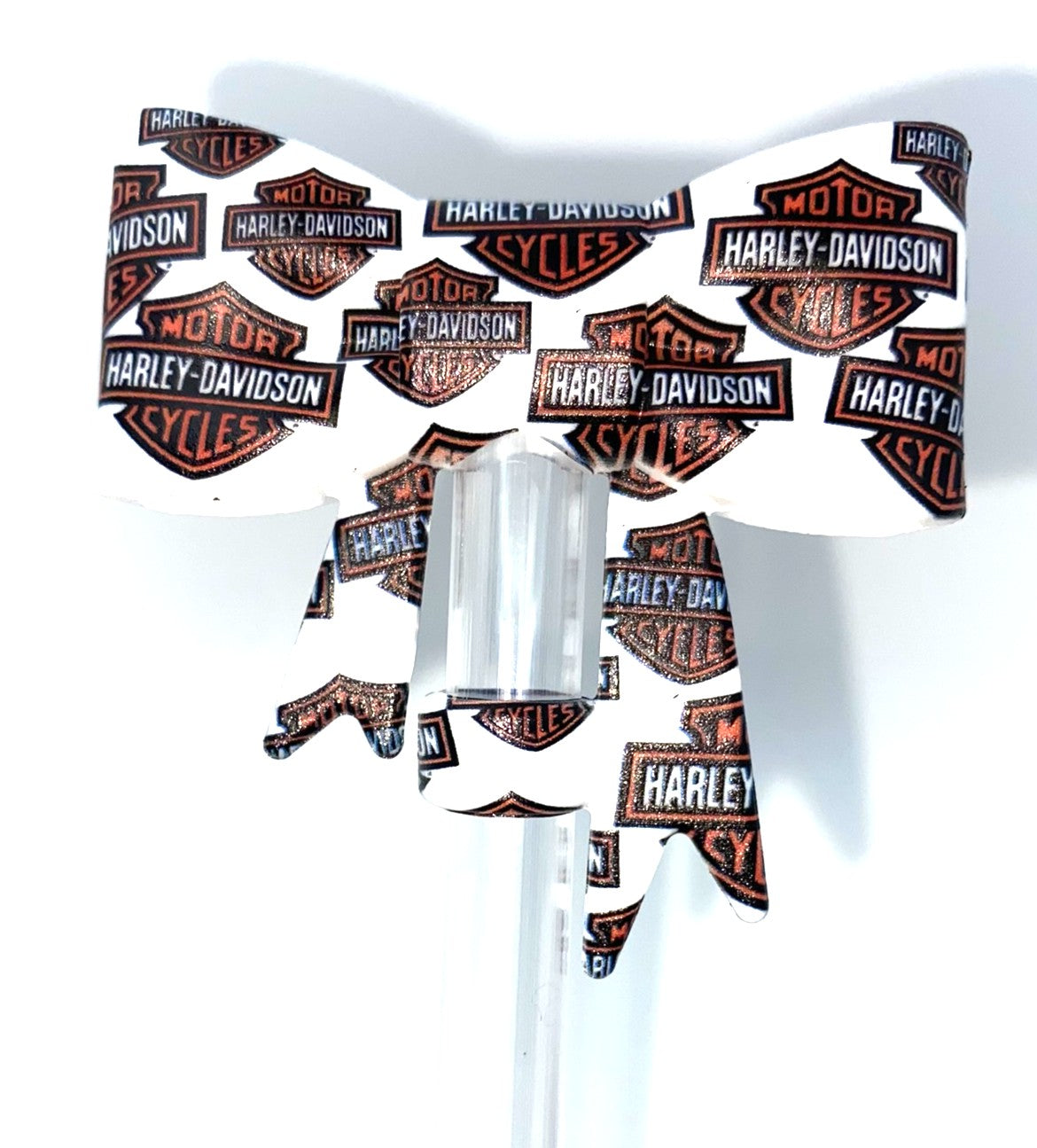 Harley Davidson Motorcycles Bow Straw Topper