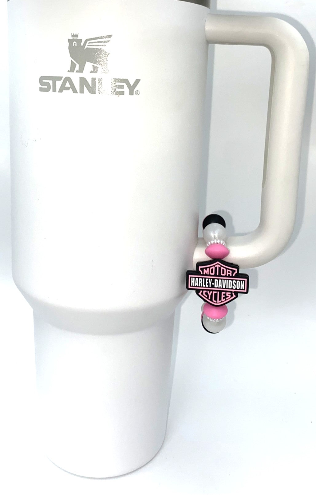 Harley Davidson Pink Motorcycles Logo Stanley Tumbler Cup Handle Charm