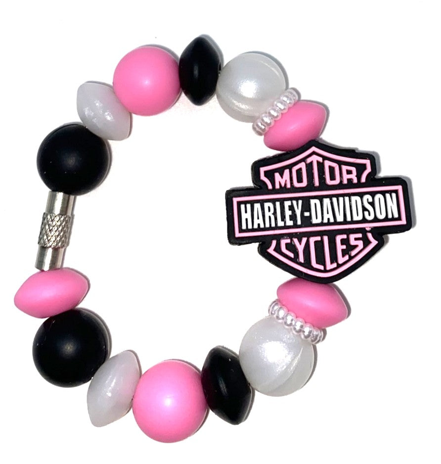 Harley Davidson Pink Motorcycles Logo Stanley Tumbler Cup Handle Charm
