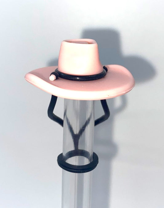 Pink Cowboy Hat Straw Topper