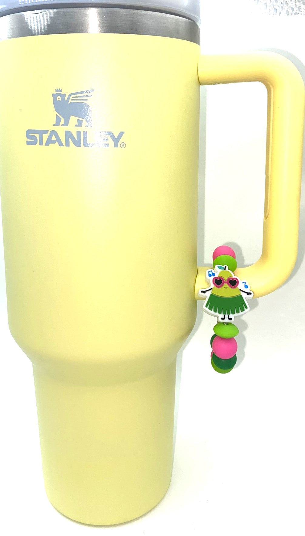 Hawaiian Pear In Grass Skirt Summer Stanley Tumbler Cup Handle Charm