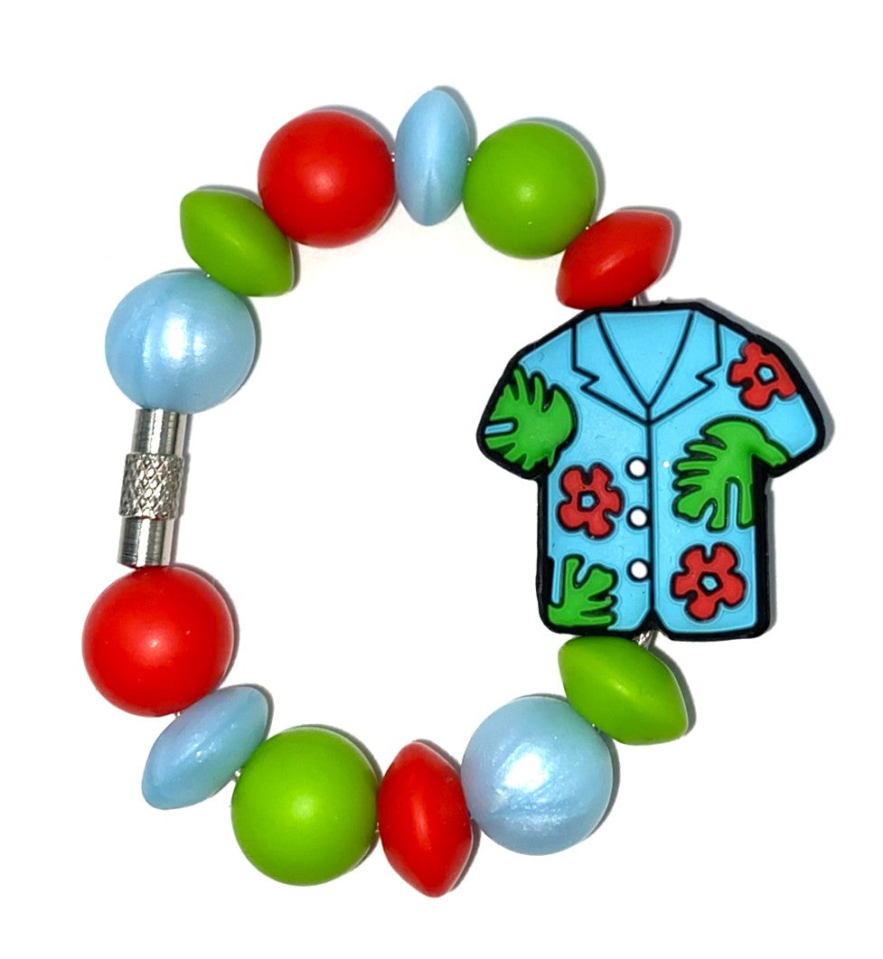 Hawaiian Shirt Summer Stanley Tumbler Cup Handle Charm