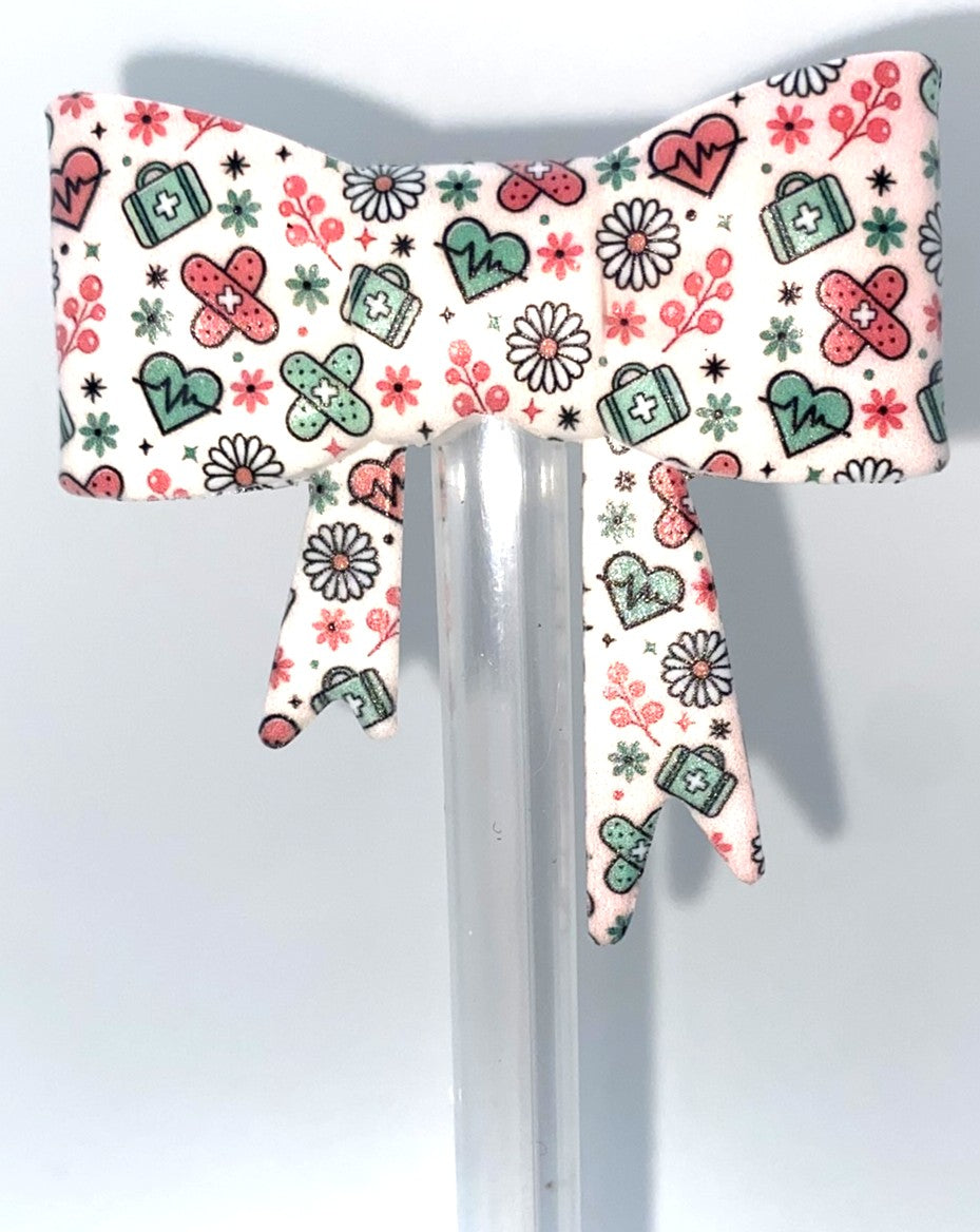 Healthcare Bow Straw Topper