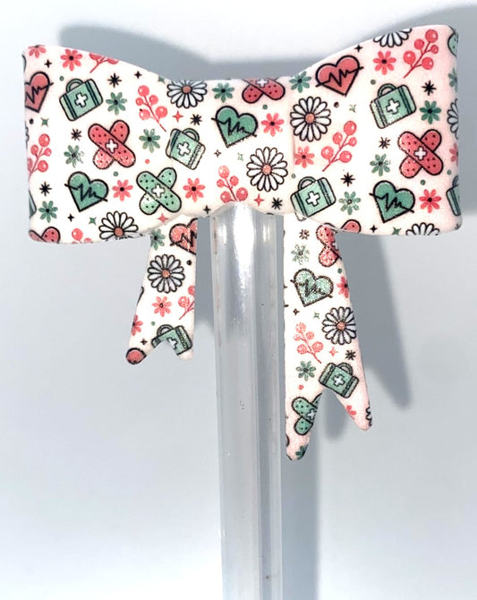 Healthcare Bow Straw Topper