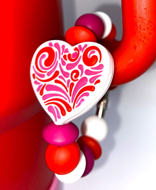 Heart Swirls Stanley Tumbler Cup Handle Charm