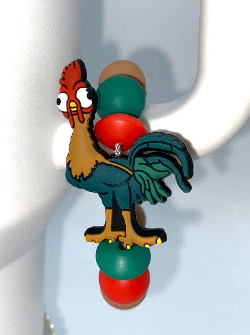 Crazy Chicken Character Stanley Tumbler Cup Handle Charm