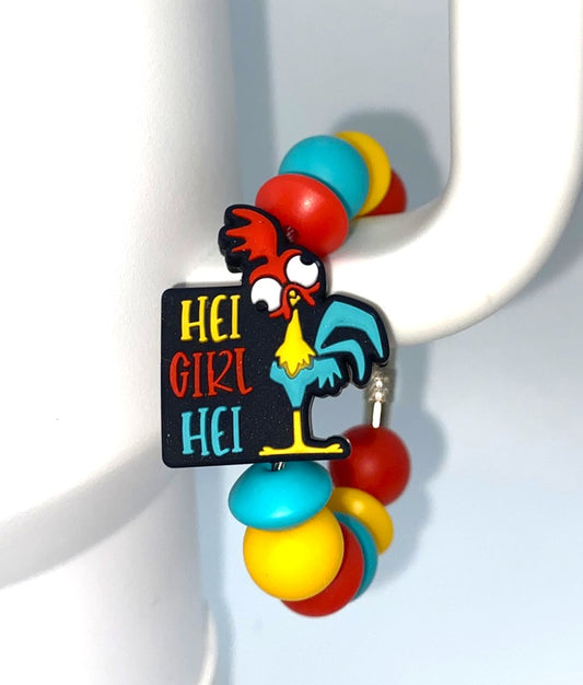 Hei Girl Hei Crazy Chicken Character Stanley Tumbler Cup Handle Charm