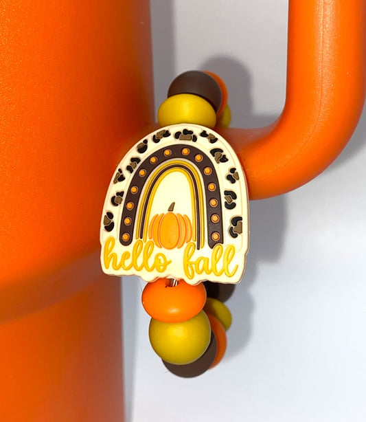 Hello Fall Rainbow Stanley Tumbler Cup Handle Charm