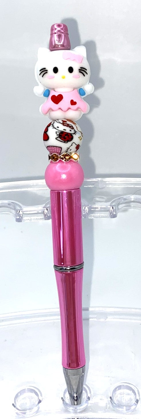 Cute Kitty 3D Beaded Pen