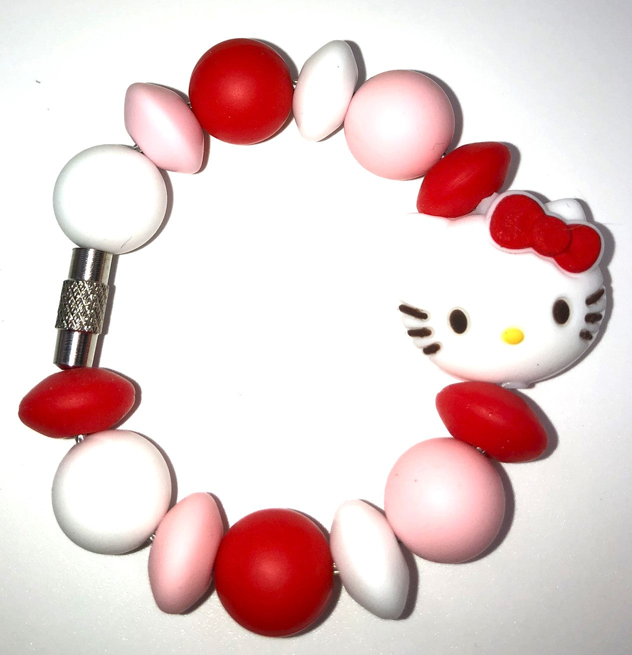 Cute Kitty Face w/Red Bow Stanley Tumbler Cup Handle Charm