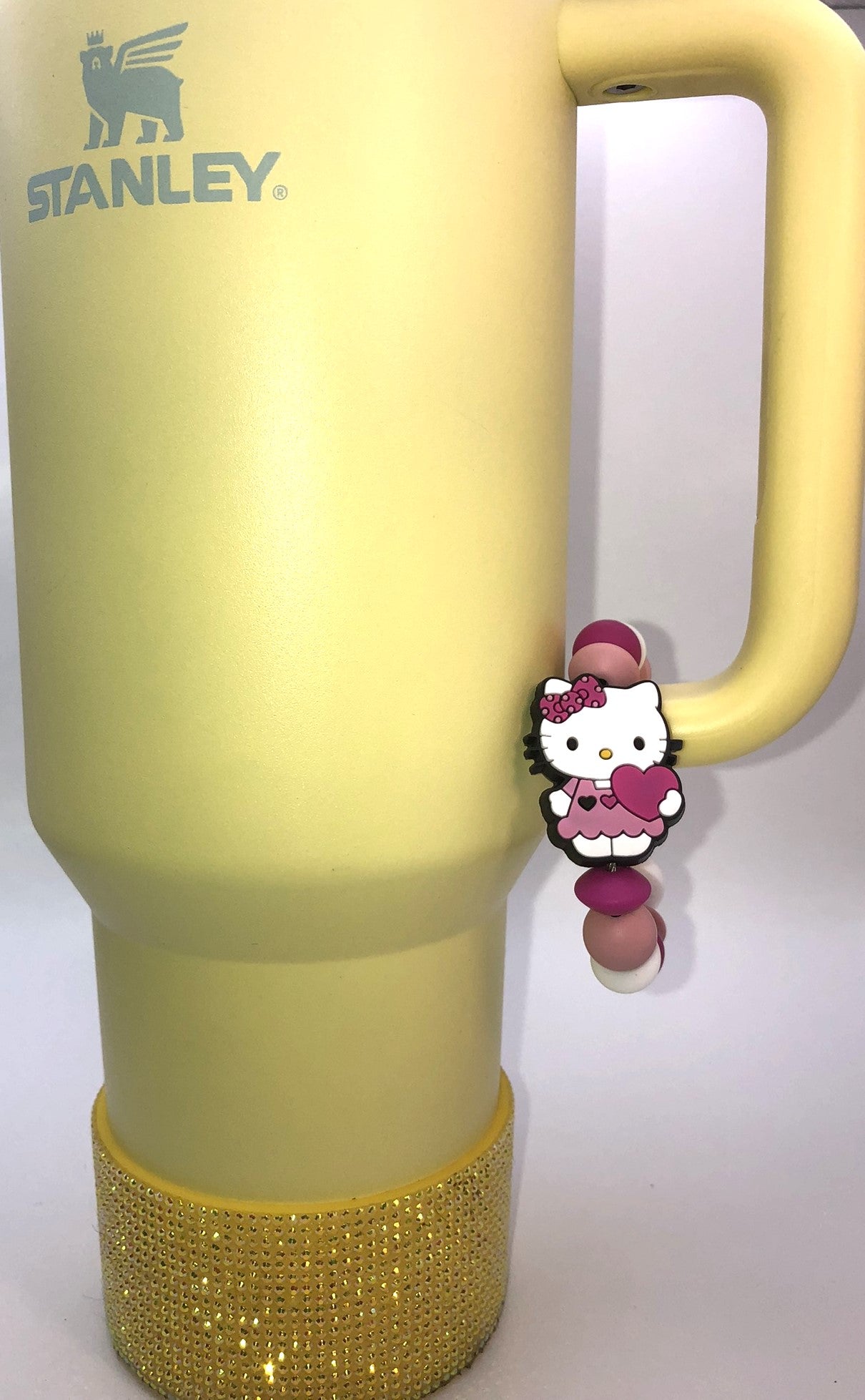 Cute Kitty Holding Heart Stanley Tumbler Cup Handle Charm