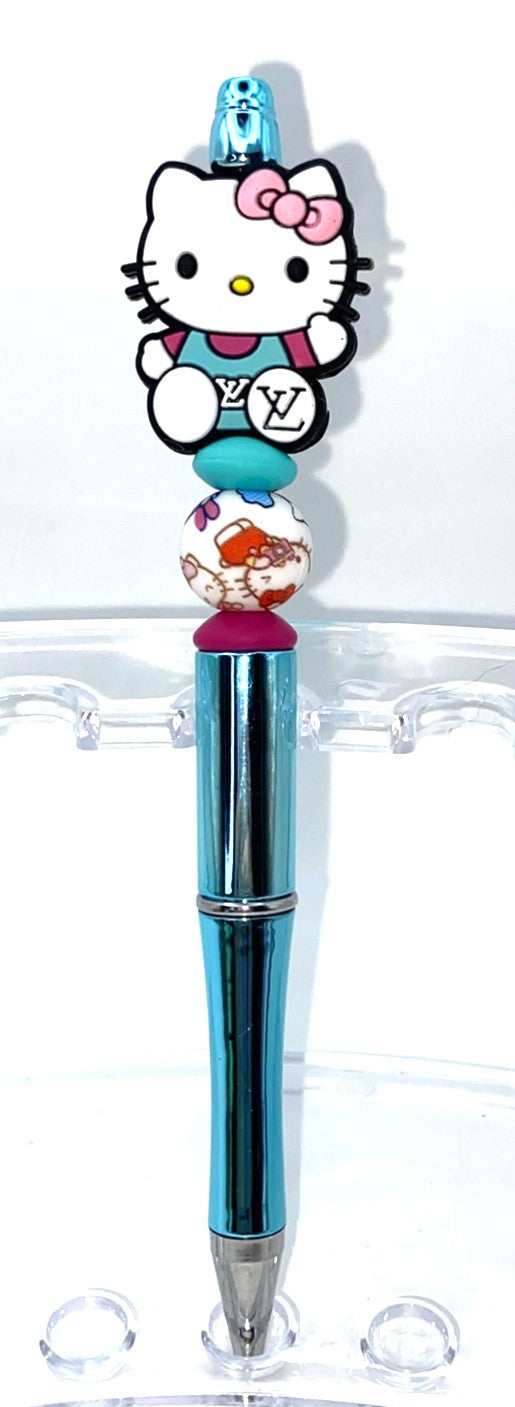 Cute Kitty Designer LV Beaded Pen