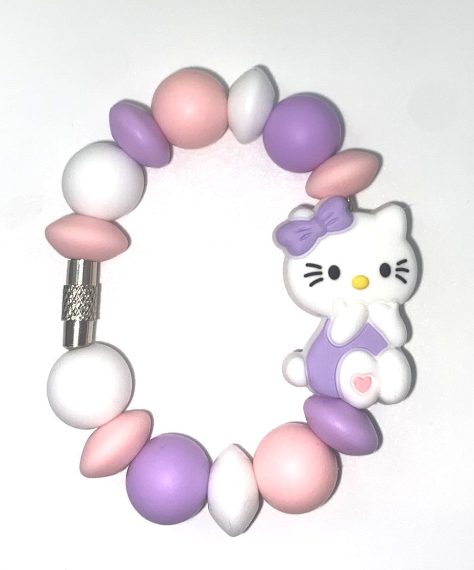 Cute Kitty Purple Stanley Cup Tumbler Handle Charm