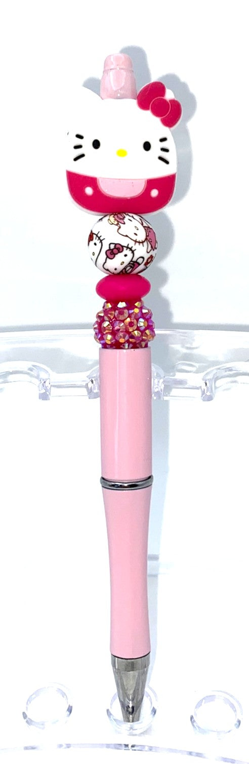 Cute Kitty Squish Beaded Pen