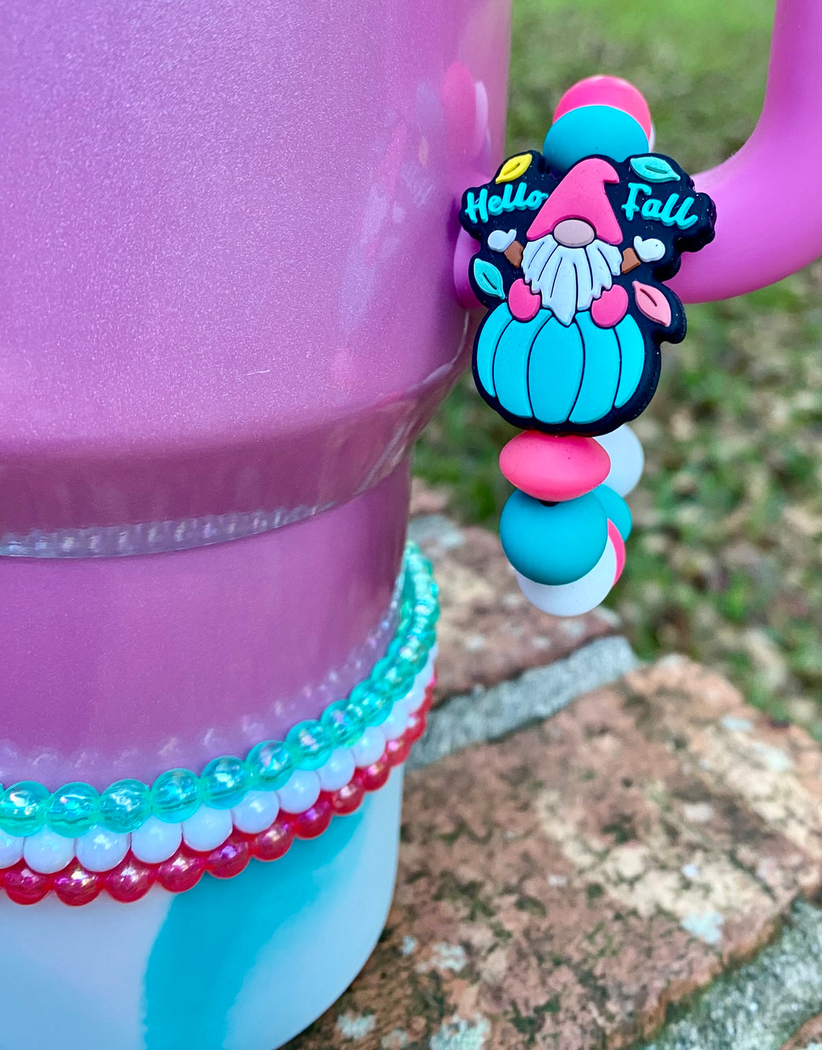 Gnome Hello Fall Stanley Tumbler Cup Handle Charm