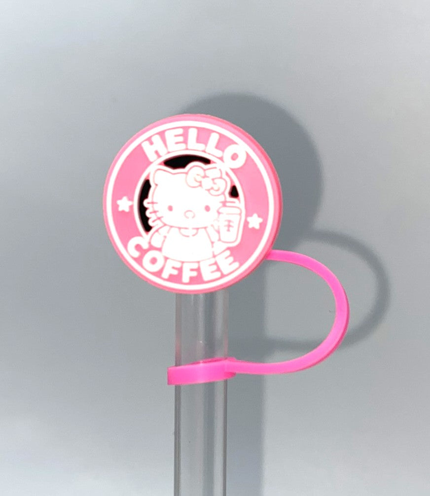 Cute Kitty Hello Coffee Straw Topper