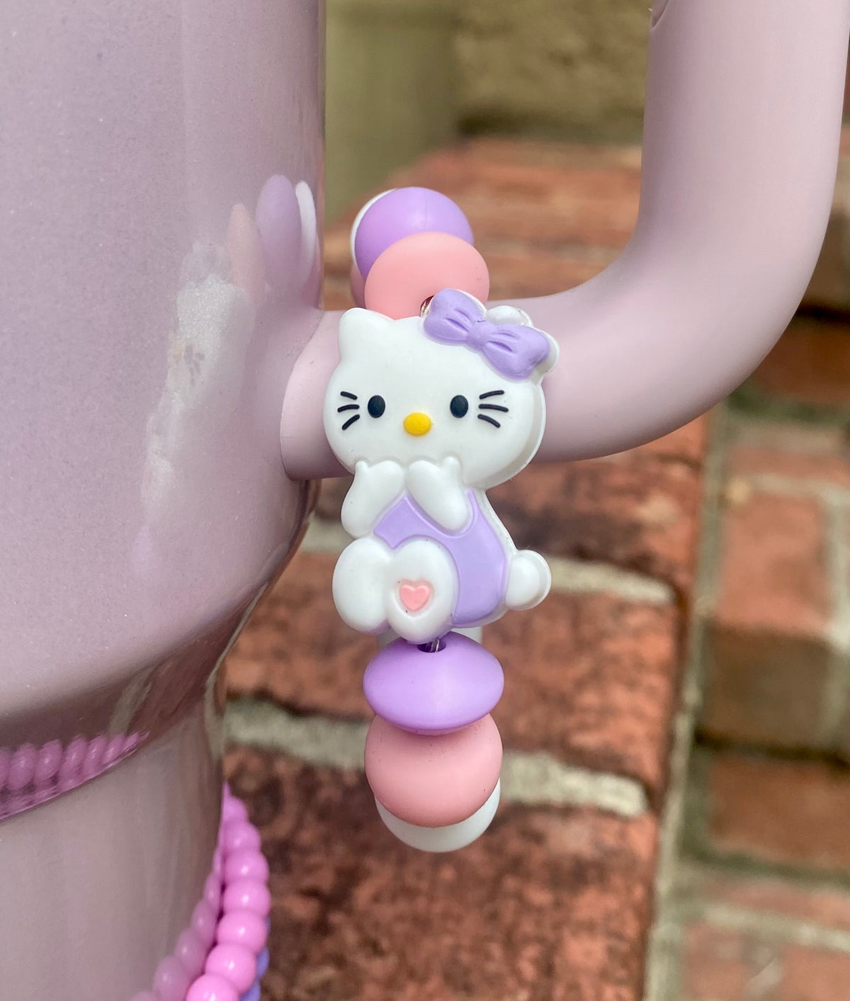 Cute Kitty Purple Stanley Cup Tumbler Handle Charm