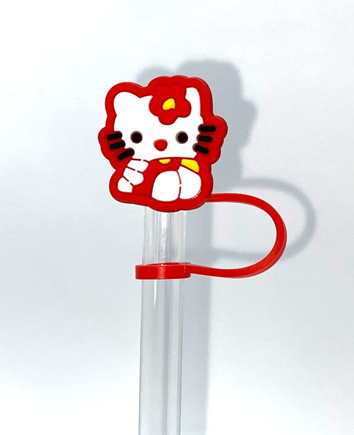 Cute Kitty Sitting Straw Topper