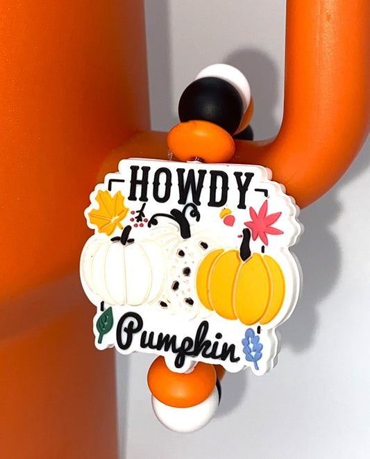 Howdy Pumpkin Stanley Tumbler Cup Handle Charm